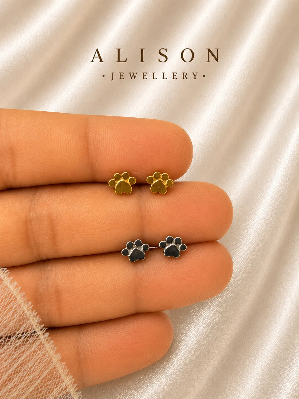 ASTM F136 Titanium Heart Paw Labret Stud - PAIR