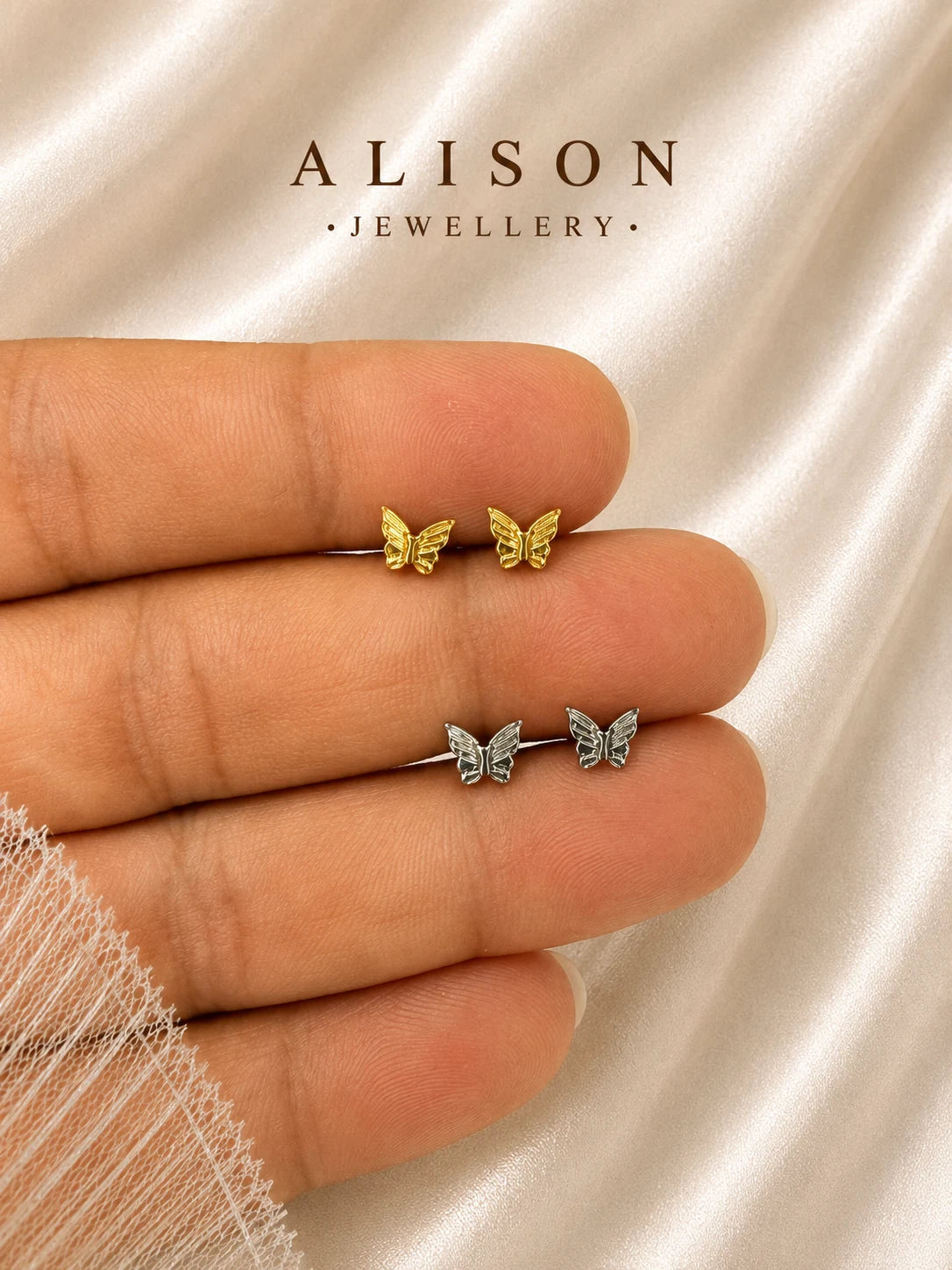ASTM F136 Titanium Butterfly Labret Stud - PAIR
