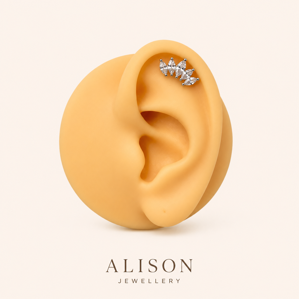 Stainless Steel Leaf Vine Stud Earrings