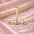 Silver & Gold colour Internally threaded Upper Helix ( BUGADI ) Studs (1 Piece) 8MM