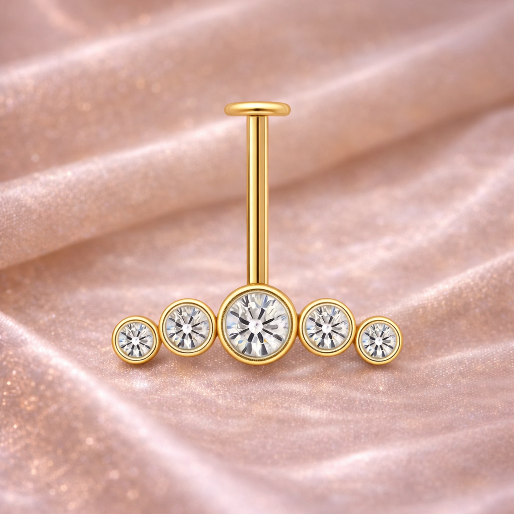 Silver & Gold colour Internally threaded Upper Helix ( BUGADI ) Studs (1 Piece) 8MM