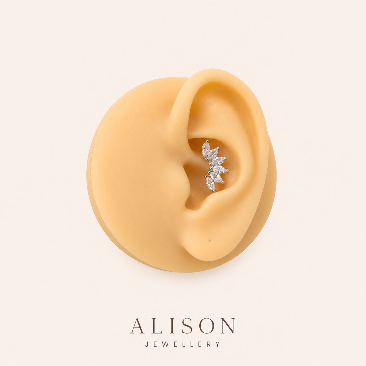 Stainless Steel Leaf Cluster Stud Earrings - PAIR