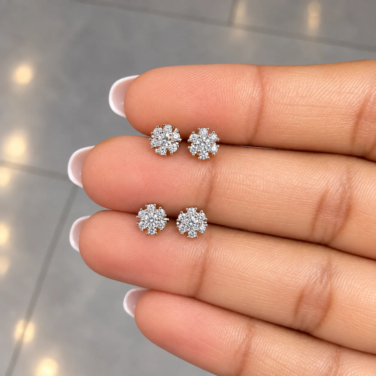 Surgical Steel Blossom Crystal Stud - PAIR