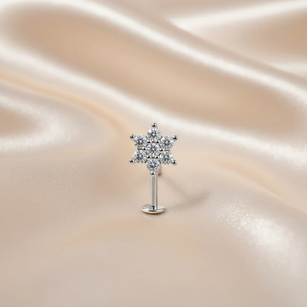 Silver colour Upper Helix ( BUGADI ) studs- 1pc