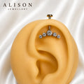 Silver & Gold colour Internally threaded Upper Helix ( BUGADI ) Studs (1 Piece) 8MM