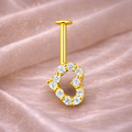Gold & Silver Heart Shape Upper Helix(BUGADI) 16G - 1 Piece