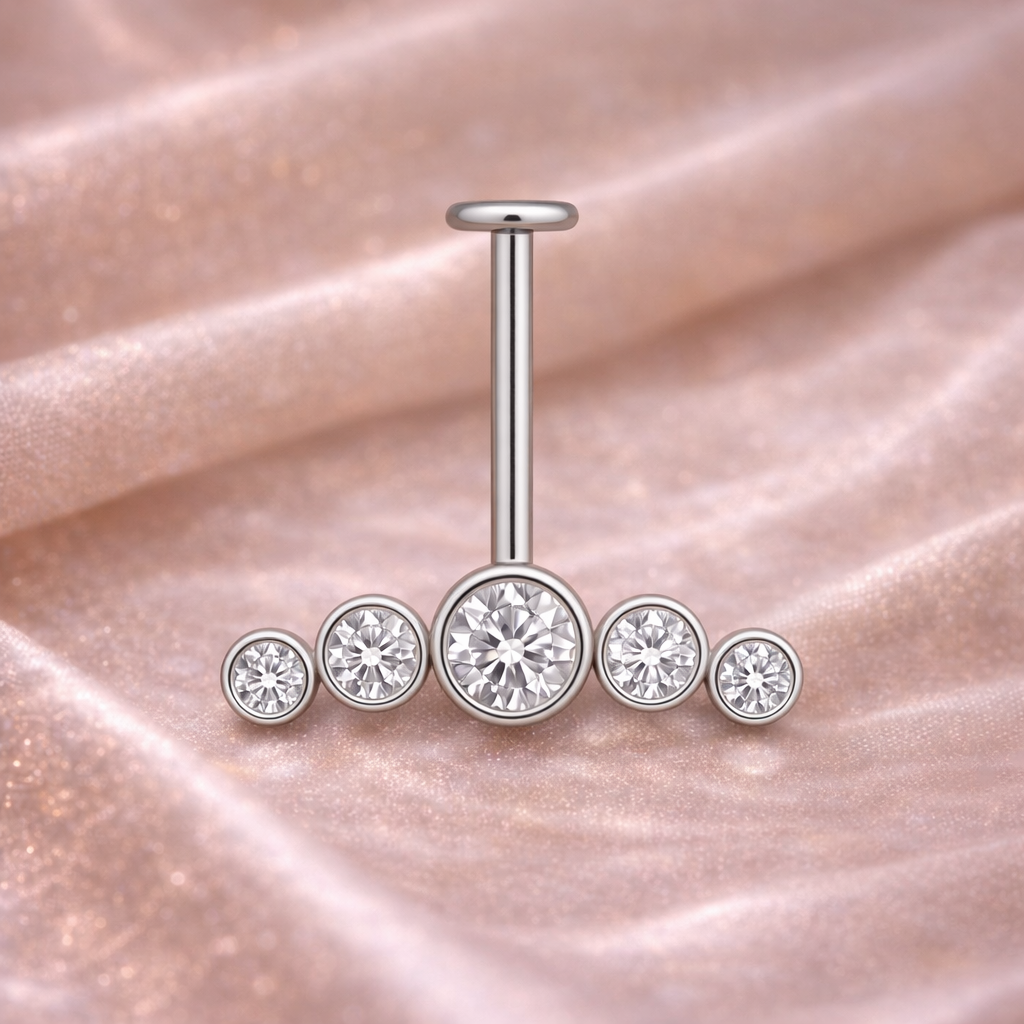 Silver & Gold colour Internally threaded Upper Helix ( BUGADI ) Studs (1 Piece) 8MM
