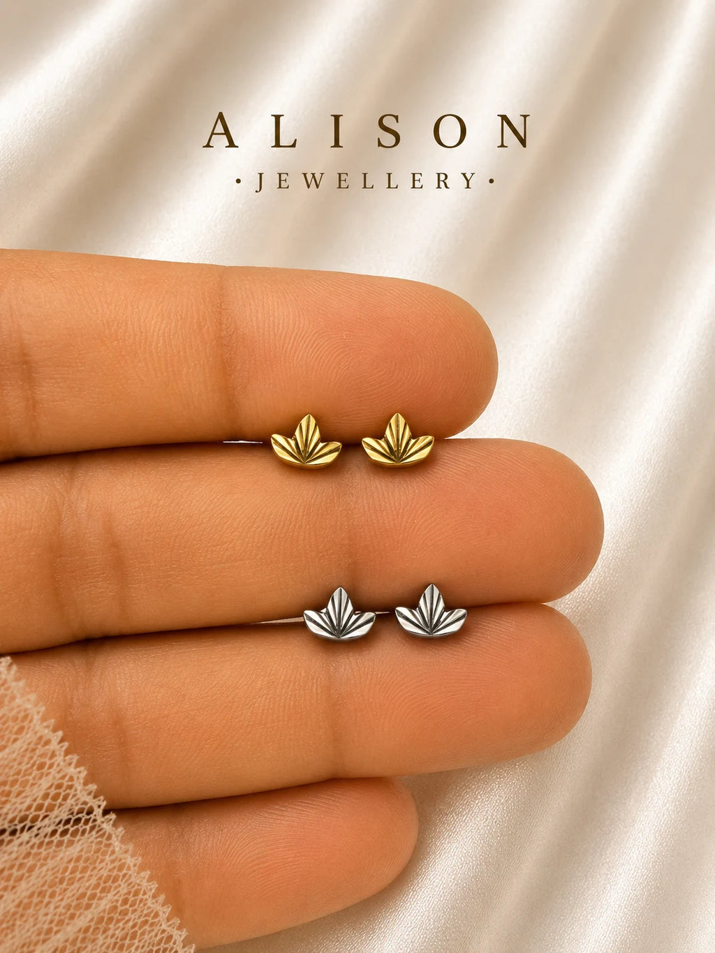 ASTM F136 Titanium Leaf Labret Stud - PAIR