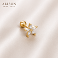 Surgical Steel Blossom Marquise Flower Stud - PAIR