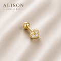 Surgical Steel Aurelia Crystal Trio Stud - PAIR