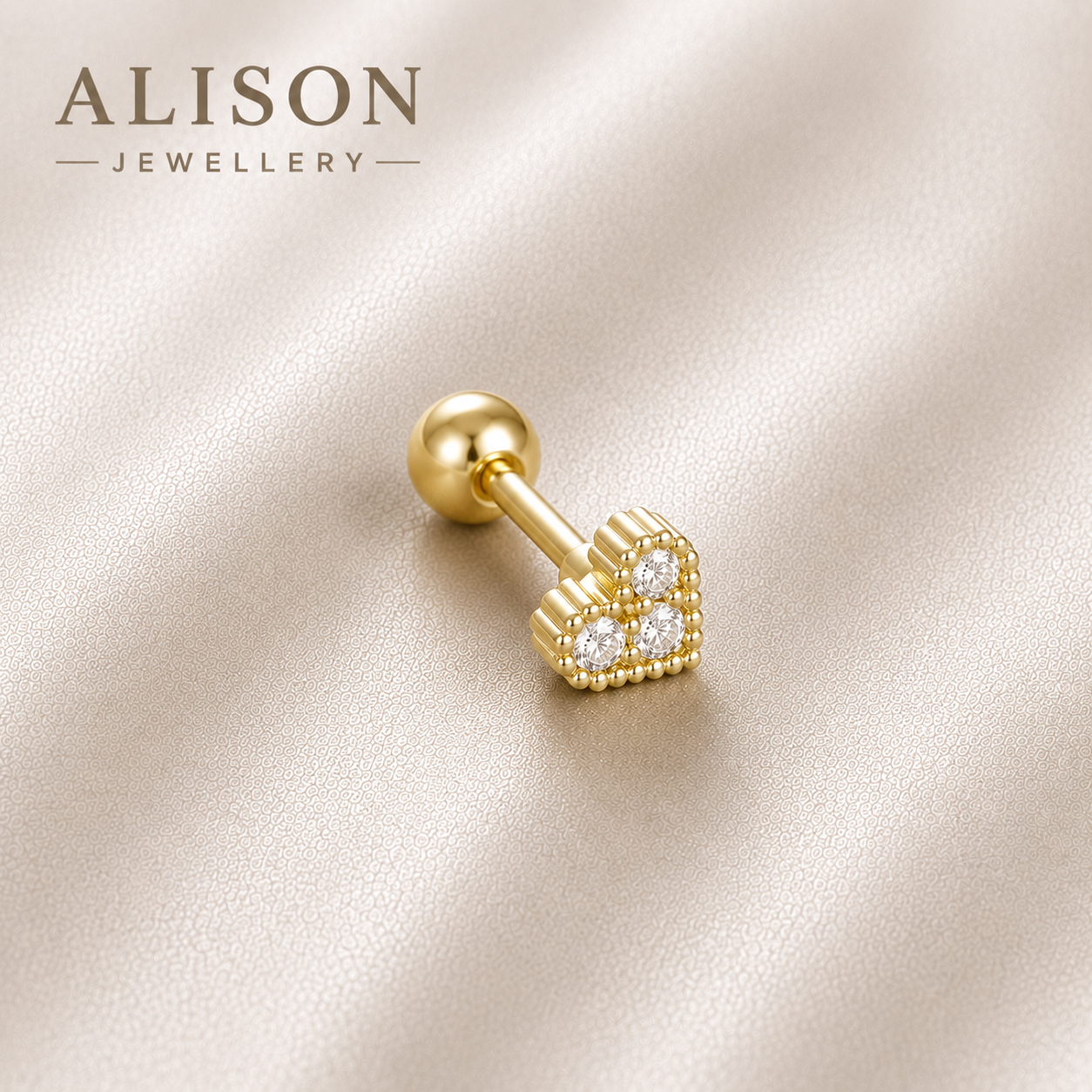 Surgical Steel Aurelia Crystal Trio Stud - PAIR
