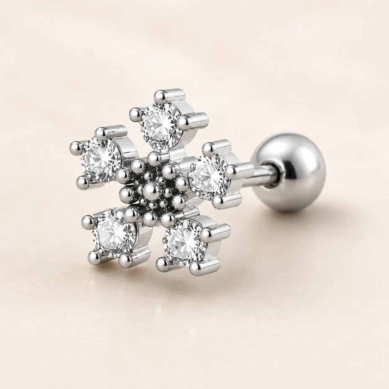 18k Gold Plated Stainless Steel Snowflake – PAIR