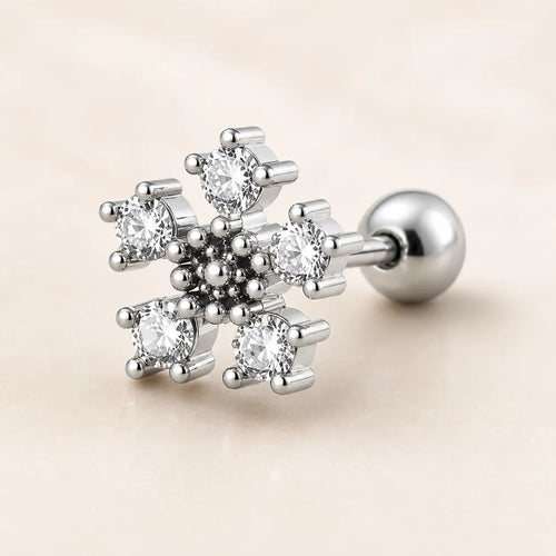 18k Gold Plated Stainless Steel Snowflake – PAIR