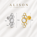 18K Gold Plated Stainless Steel Cluster Crystal Labret Stud - PAIR
