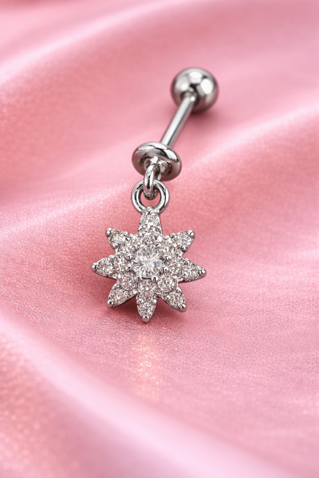 Silver Colour SunBurst Hanging Upper Helix(BUGADI) Studs - 1 Pc