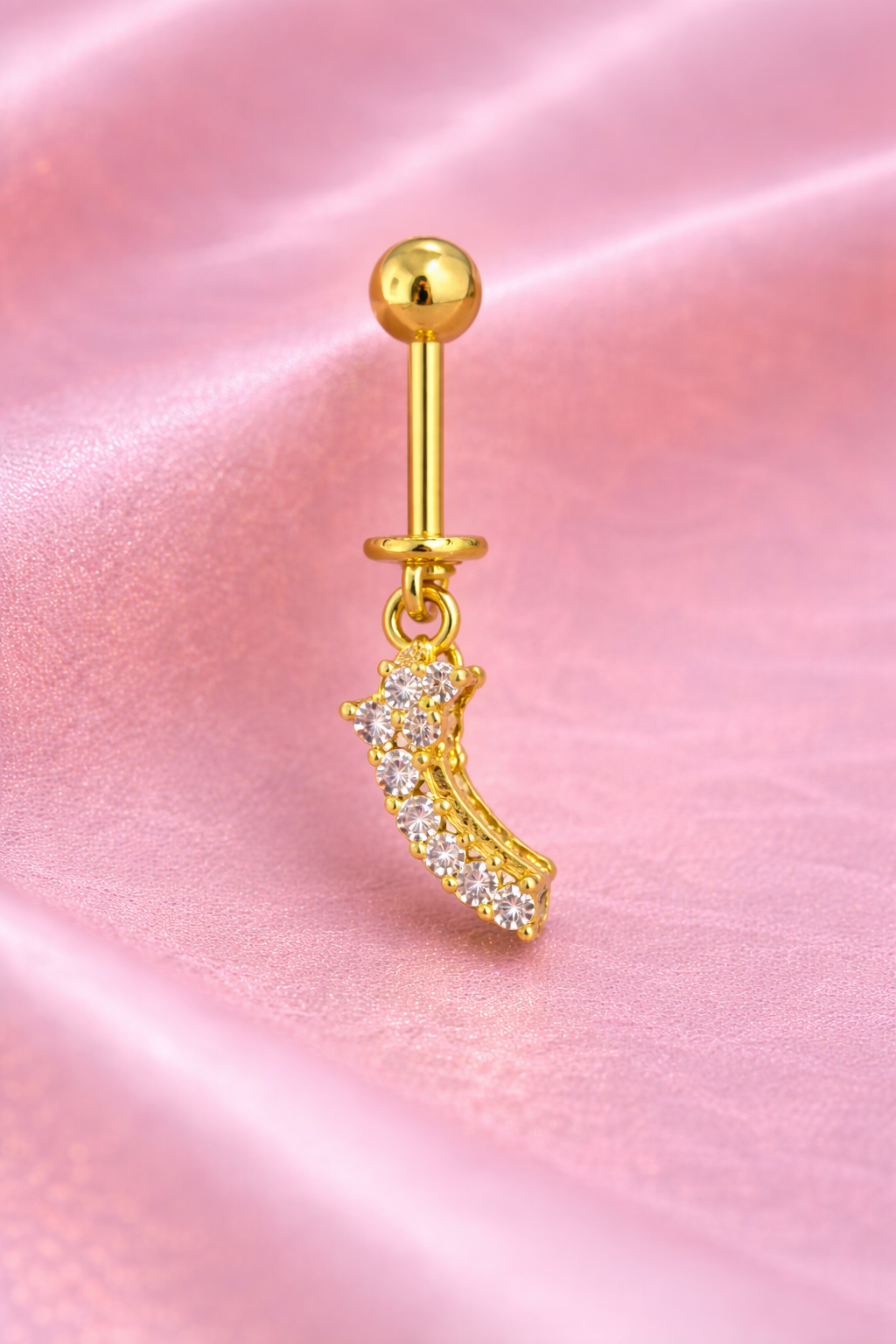Gold Color StarDrop Hanging Upper Helix(BUGADI) Studs - 1 Pc