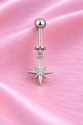 Silver Colour Star Hanging Upper Helix(BUGADI) Studs - 1 Pc