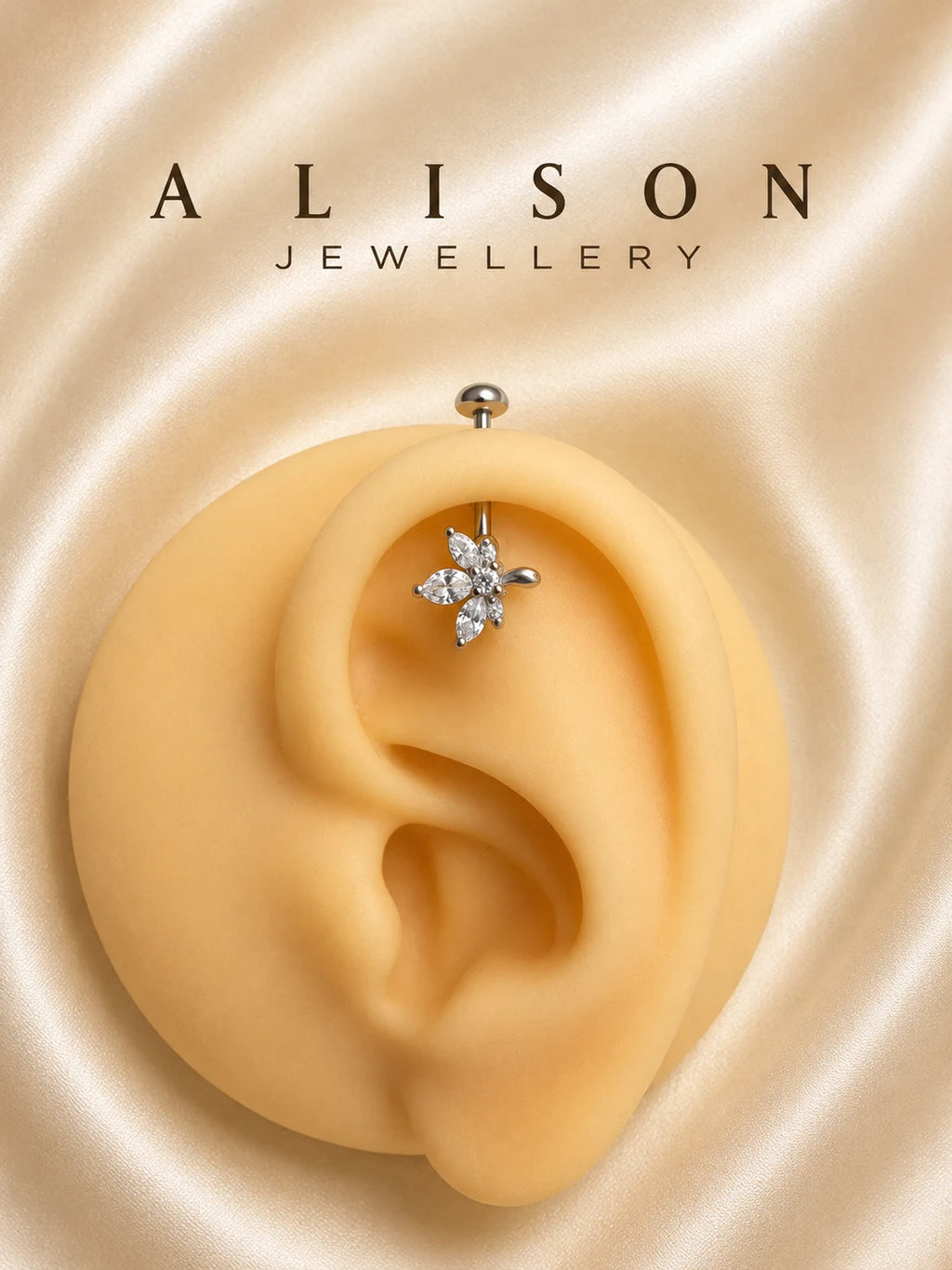 Luxe Floral Gold Labret Stud - SINGLE