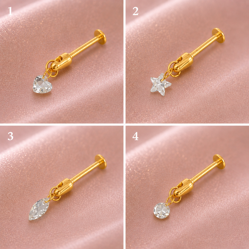 Bugadi Upper Helix CZ Hanging SILVER- 1pc