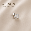 Surgical Steel Amora Crystal Heart Stud - PAIR