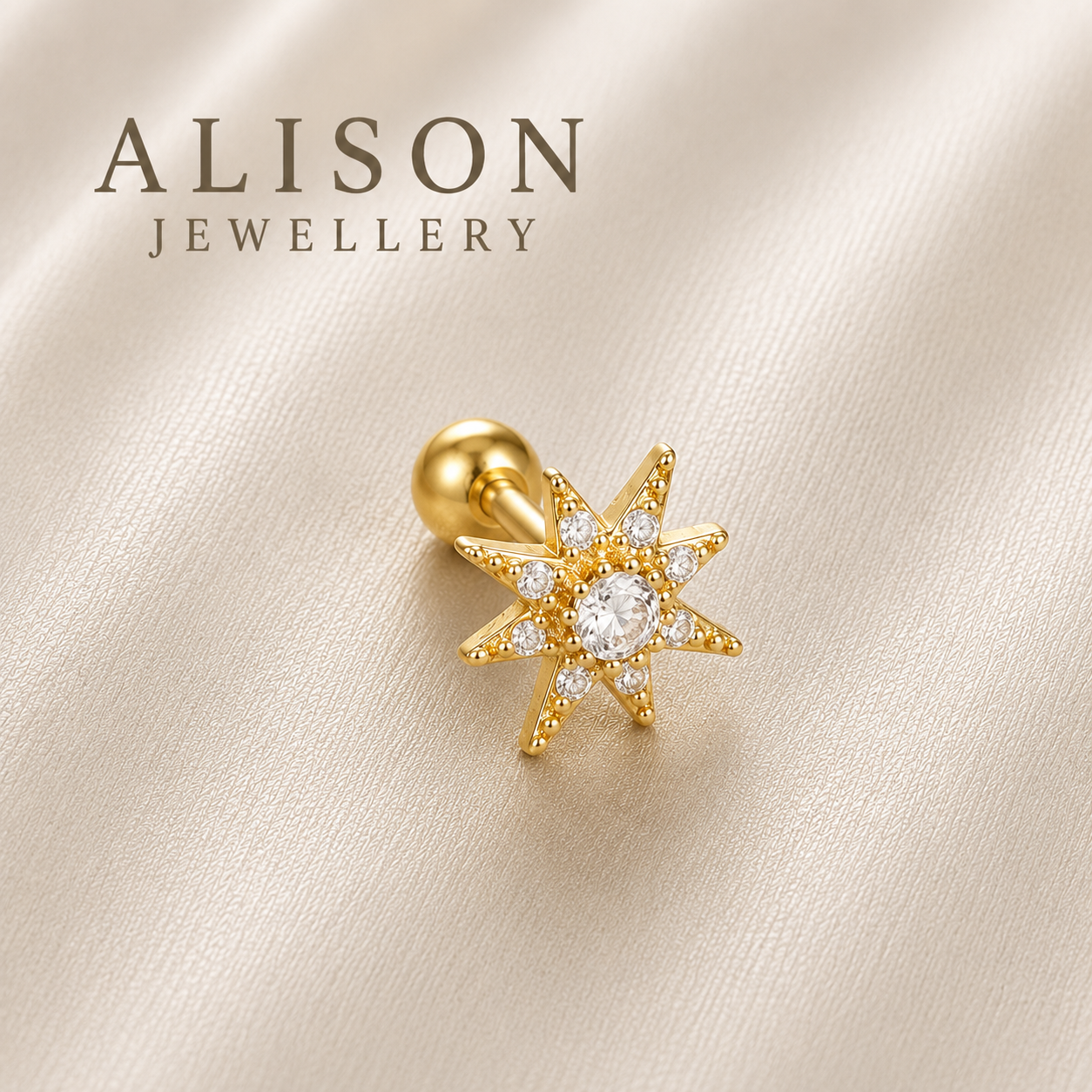 Surgical Steel Astra Crystal Star Stud - PAIR