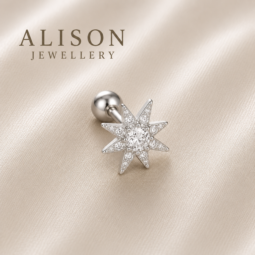 Surgical Steel Astra Crystal Star Stud - PAIR