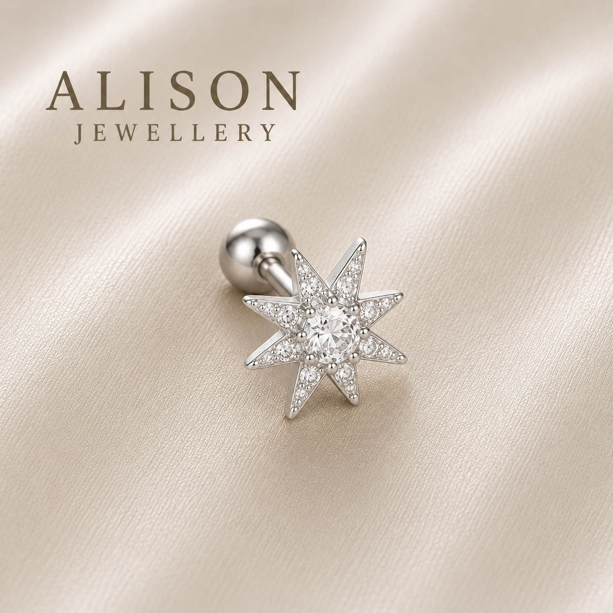 Surgical Steel Astra Crystal Star Stud - PAIR