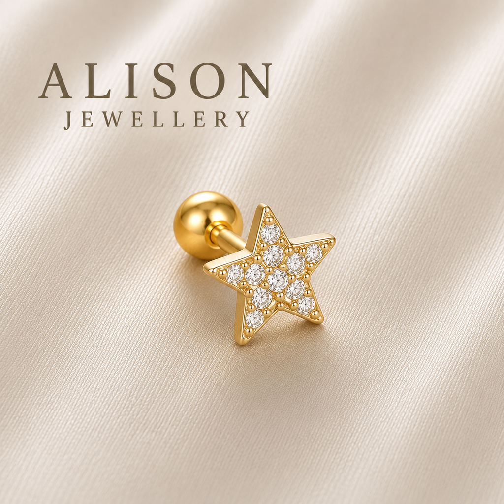 Surgical Steel Stella Crystal Star Stud - PAIR