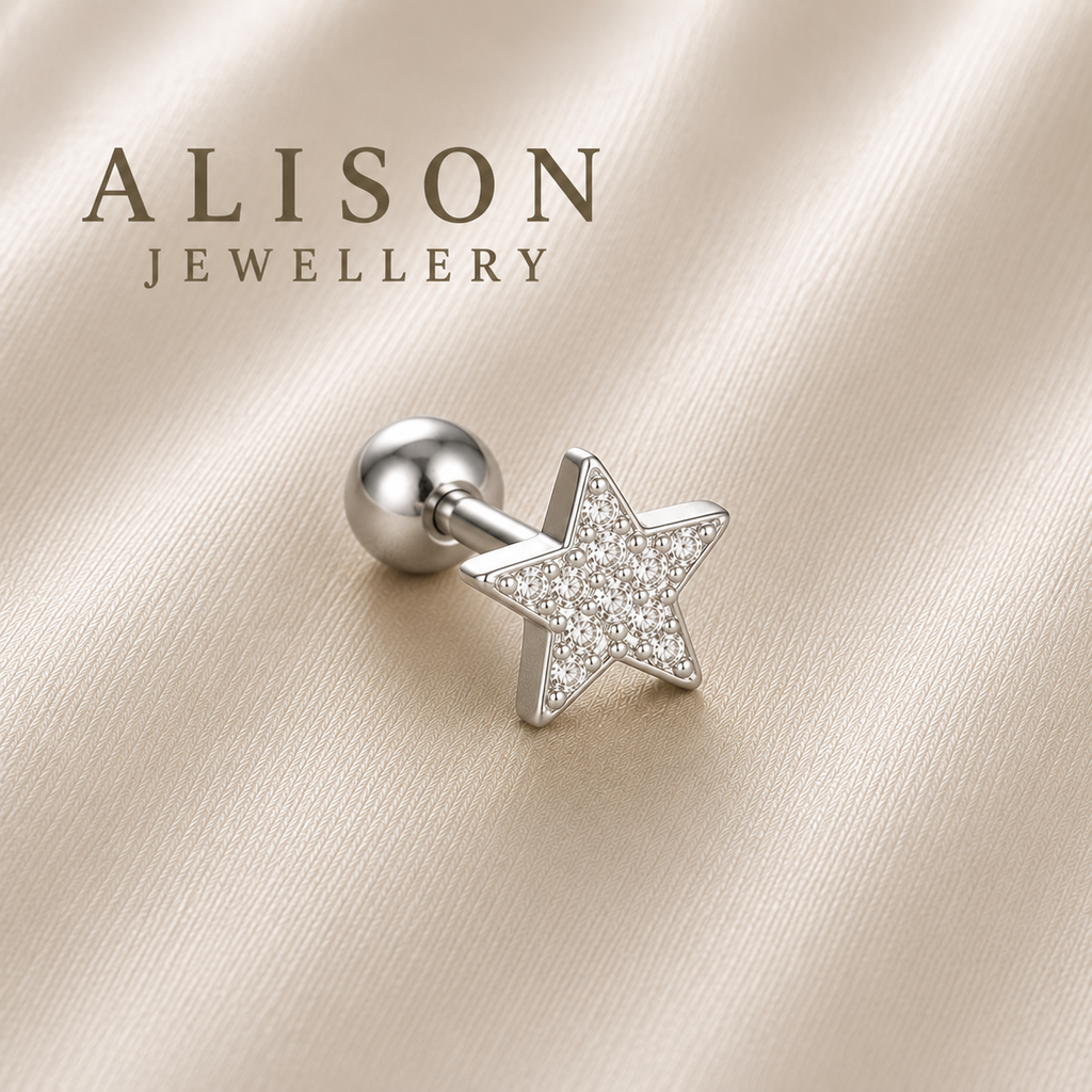 Surgical Steel Stella Crystal Star Stud - PAIR