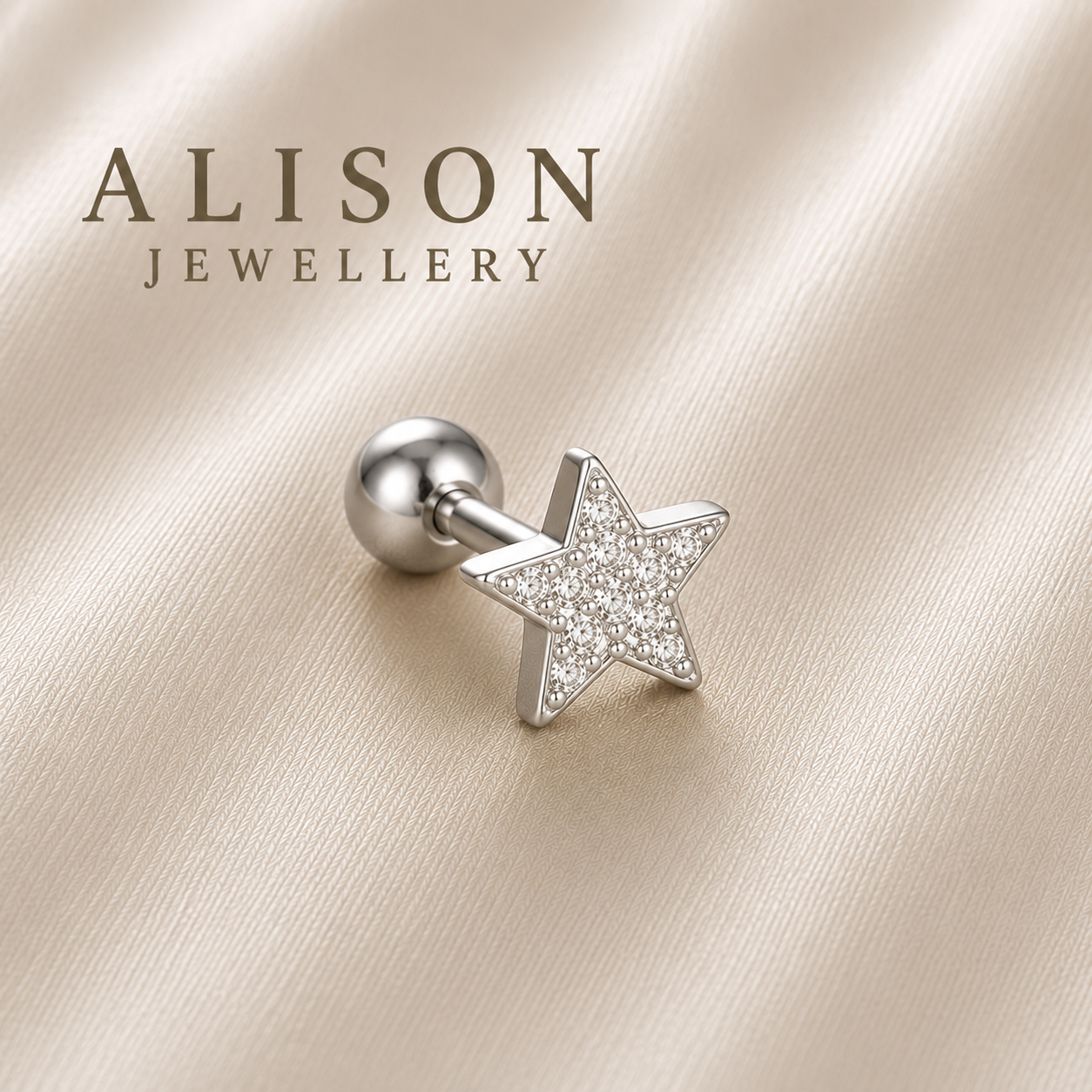 Surgical Steel Stella Crystal Star Stud - PAIR