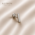 Surgical Steel Crystal Bar Stud - PAIR