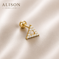 Surgical Steel Triangle Crystal Stud - PAIR