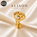 ASTM F136 Titanium Geometric Labret Stud - PAIR