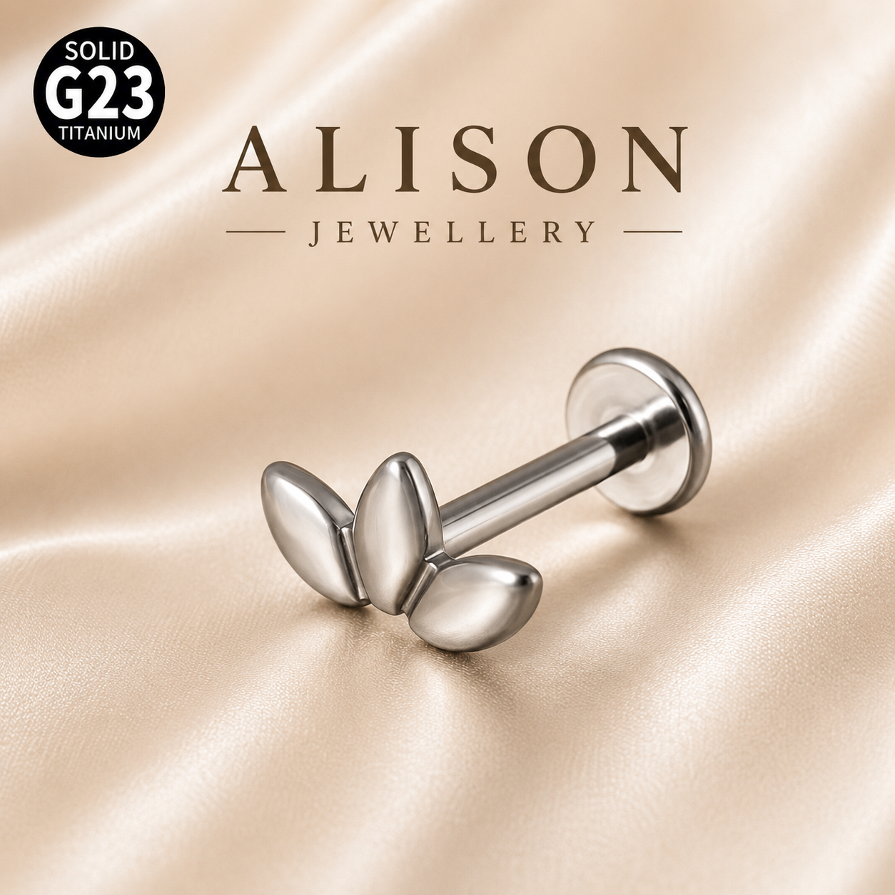 ASTM F136 Titanium Lotus Labret Stud - PAIR