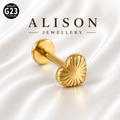 ASTM F136 Titanium Heart Labret Stud - PAIR
