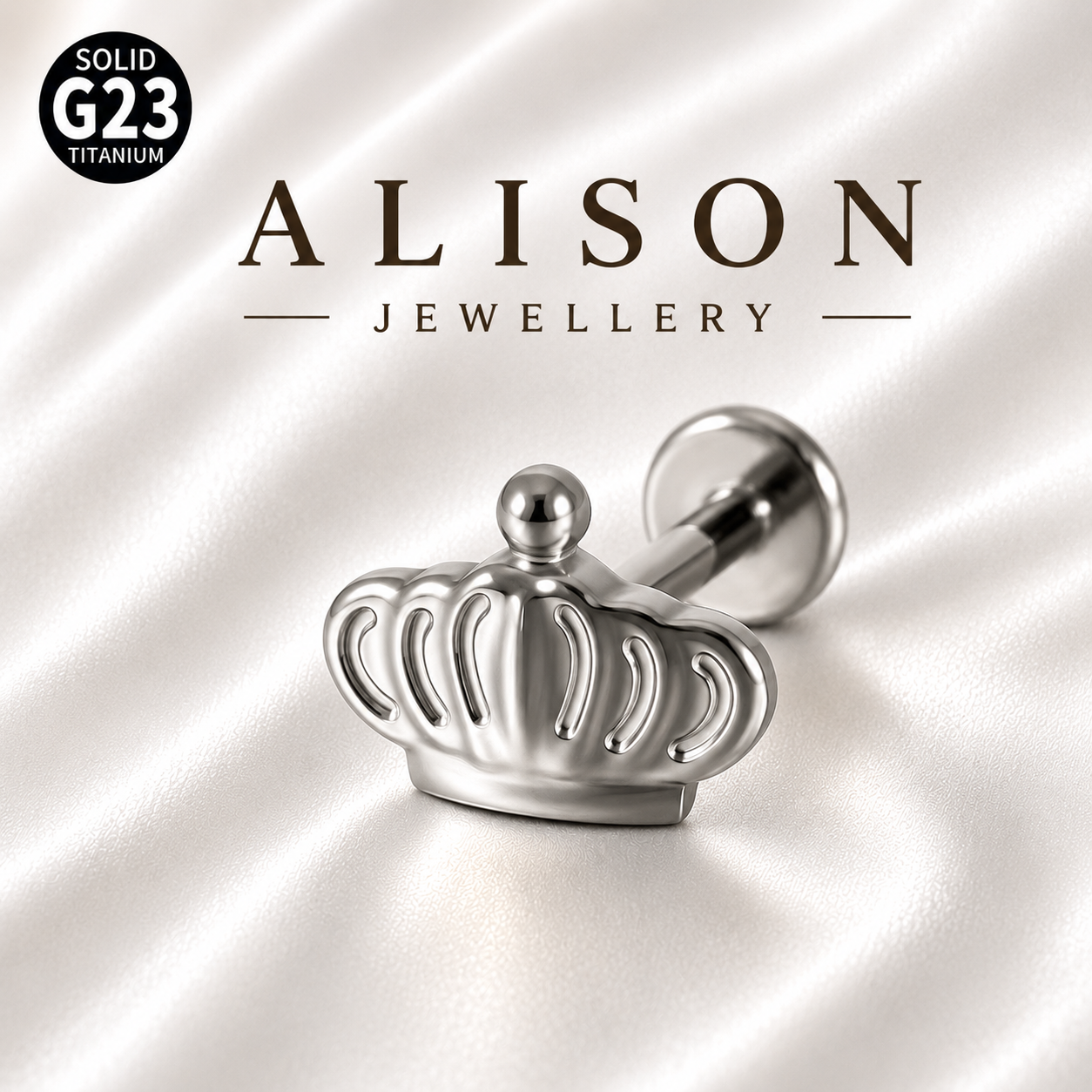 ASTM F136 Titanium Crown Labret Stud - PAIR