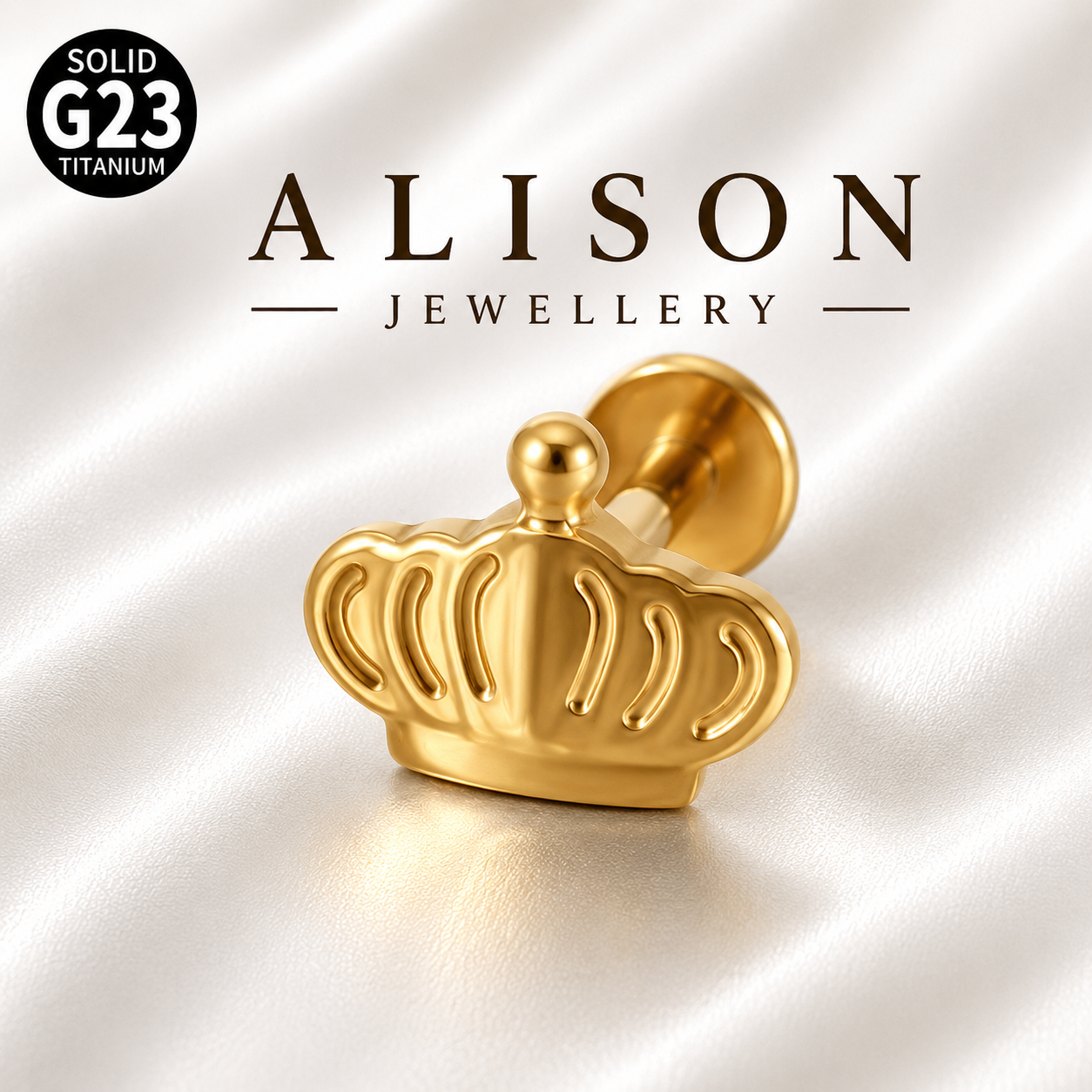 ASTM F136 Titanium Crown Labret Stud - PAIR