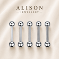 316L Stainless Steel Straight Barbell Piercing Jewelry – SINGLE PIECE