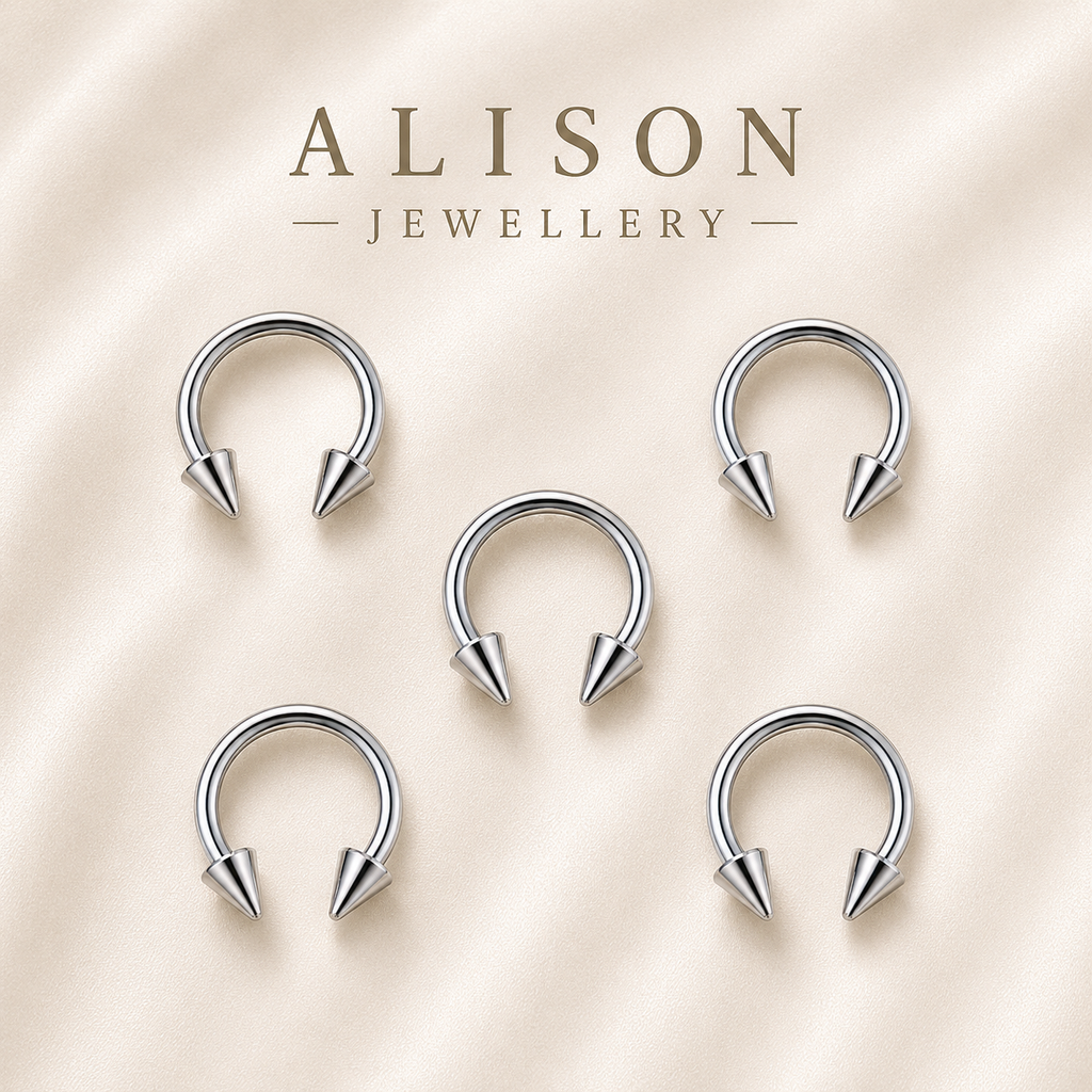 316L Stainless Steel Horseshoe Circular Barbell Ring – SINGLE PIECE