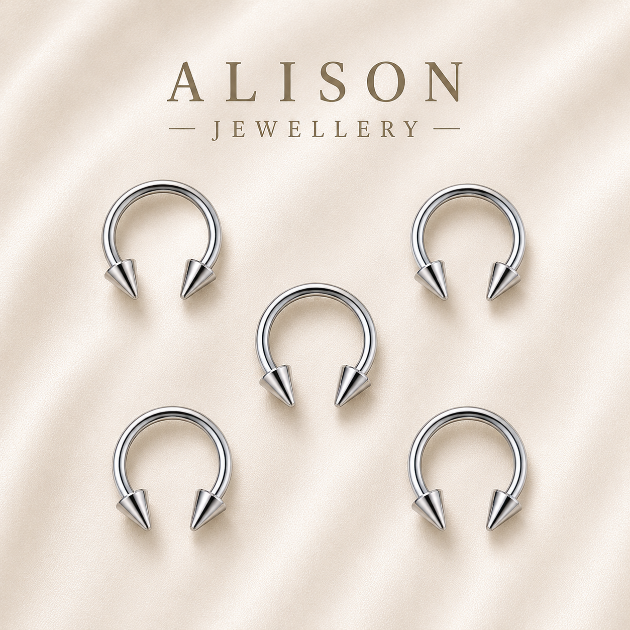 316L Stainless Steel Horseshoe Circular Barbell Ring – SINGLE PIECE