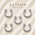 316L Stainless Steel Horseshoe Circular Barbell Ring – SINGLE PIECE