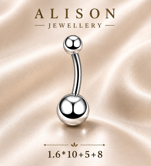 316L Stainless Steel Curved Belly Button Ring – SINGLE PIECE