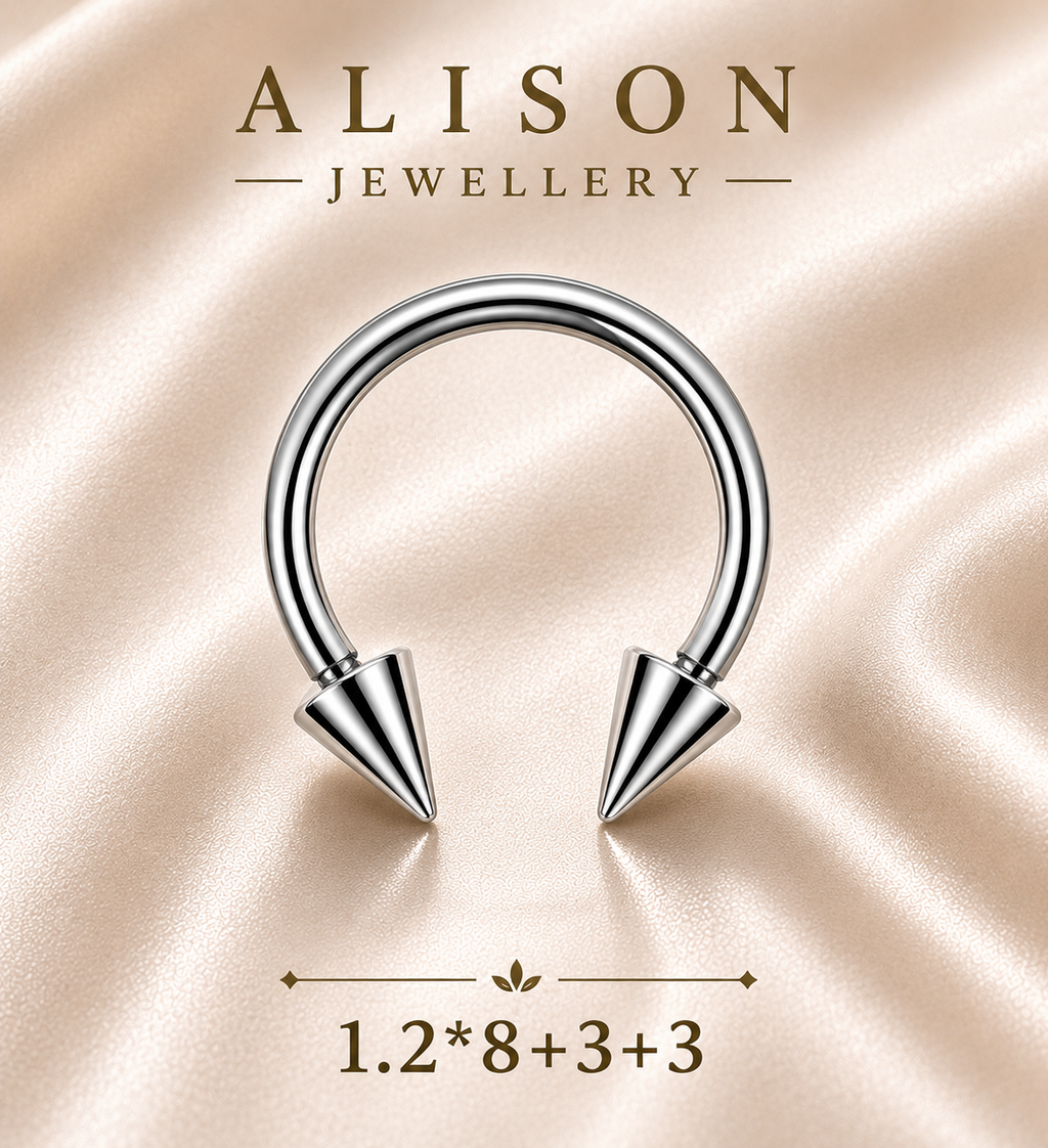 316L Stainless Steel Horseshoe Circular Barbell Ring – SINGLE PIECE