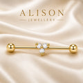 Stainless Steel Crystal Industrial Stud - SINGLE PIECE