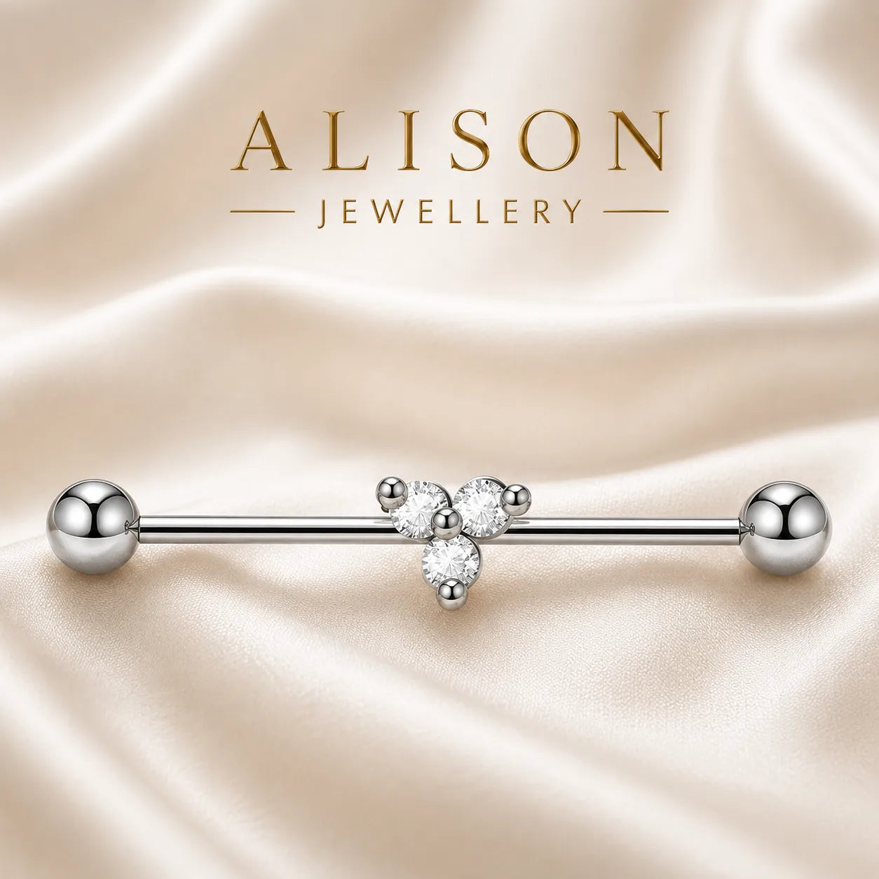 Stainless Steel Crystal Industrial Stud - SINGLE PIECE