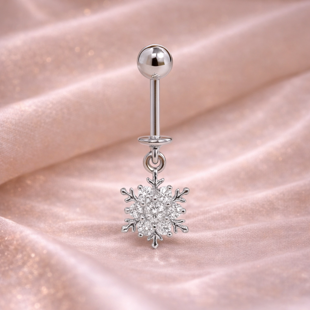Silver Colour Snowflake Hanging Upper Helix(BUGADI) Studs - 1 Pc