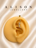 Gold Color StarDrop Hanging Upper Helix(BUGADI) Studs - 1 Pc