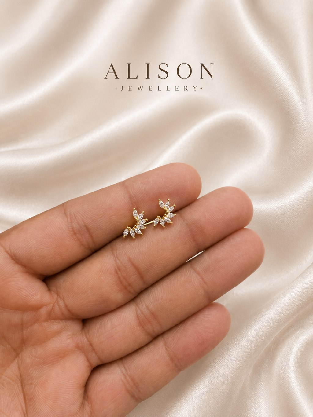 Stainless Steel Marquise CZ Cluster Cartilage Stud - PAIR