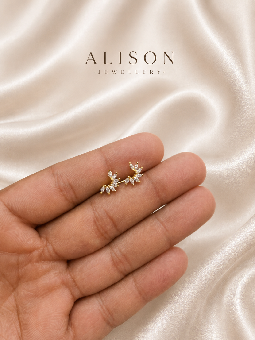 Stainless Steel Marquise CZ Cluster Cartilage Stud - PAIR
