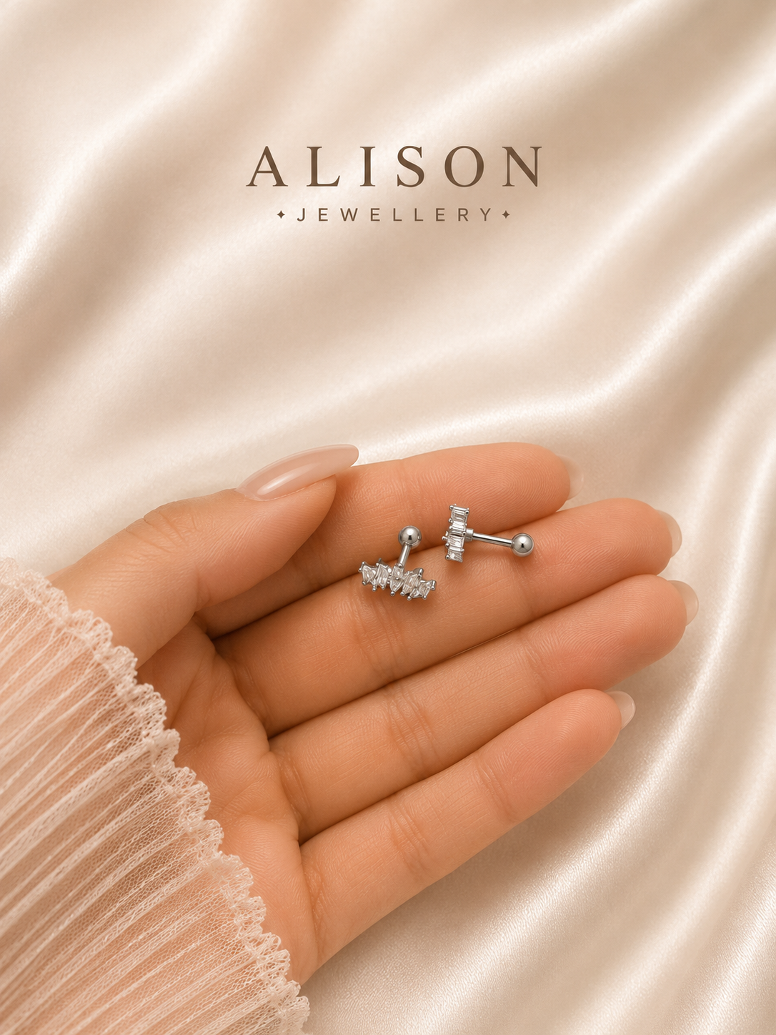 Stainless Steel Leaf Vine Stud Earrings